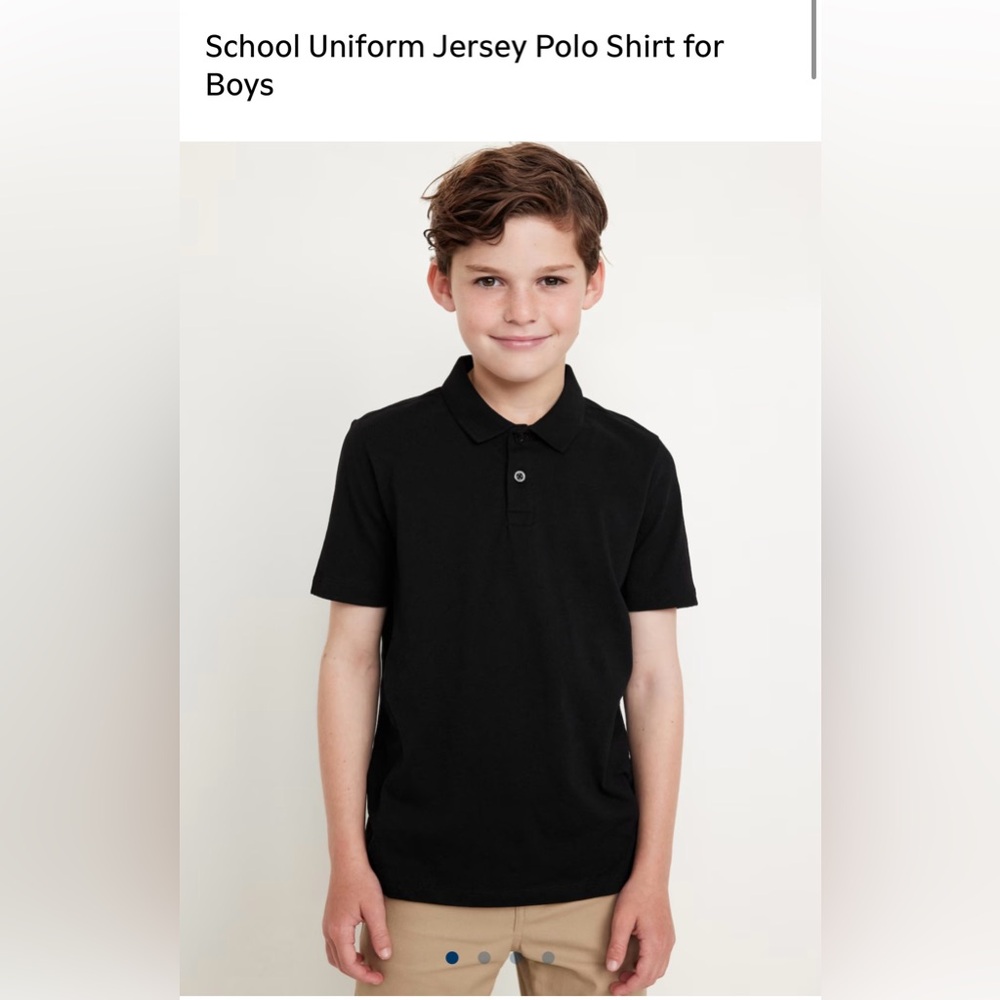 Old Navy School Uniform Jersey Polo Shirt for Boys - Size Small - Black/Black J.